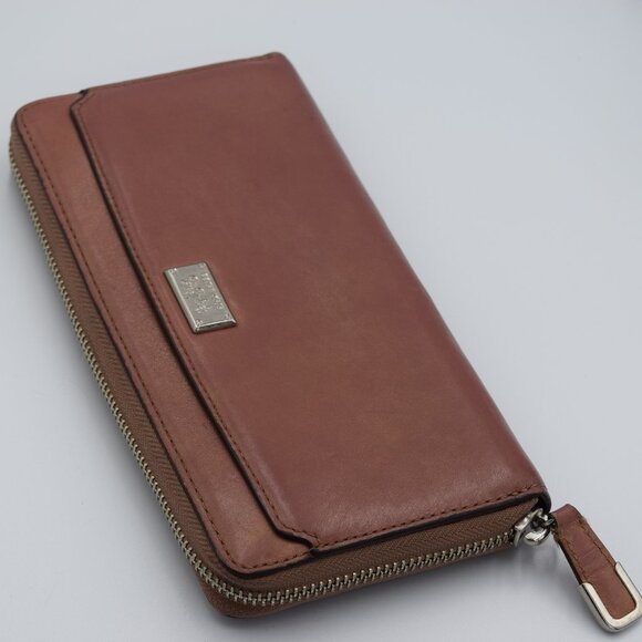 VTG Coach Mauve/Rose Gold Long Zip Around Wallet - Picture 1 of 6